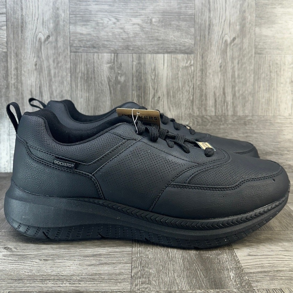 Dockers Walking Sneakers Mens 12W Black Wide Width Comfort NEW